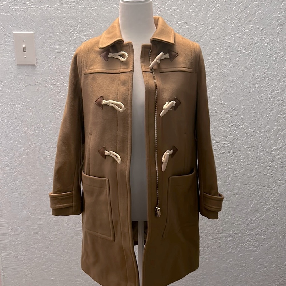 J. Crew Italian wool duffle coat, toggle, camel coat